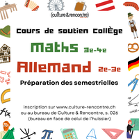 C&R cours de soutien MATHS et ALLEMAND 3e et 4e sur inscription